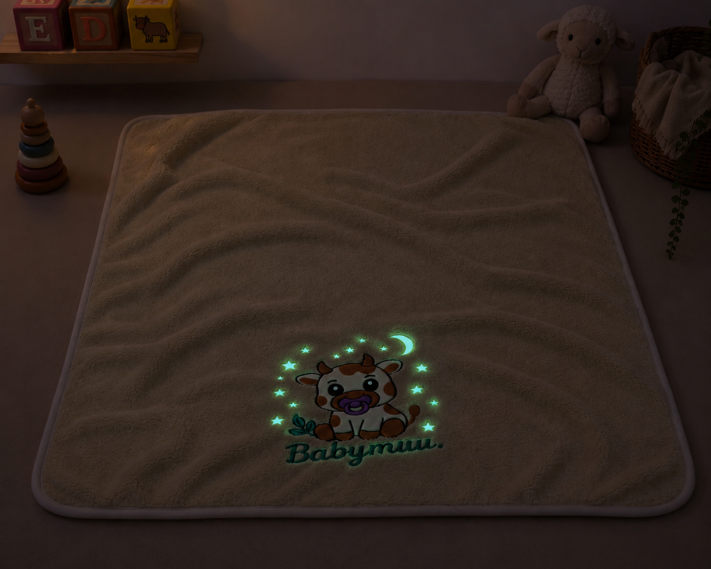 LumiMuu® – Manta que Brilla con Amor